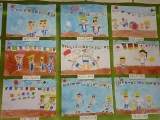 運動会の絵を飾りました 学校法人 浦和榎本学園 浦和こばと幼稚園